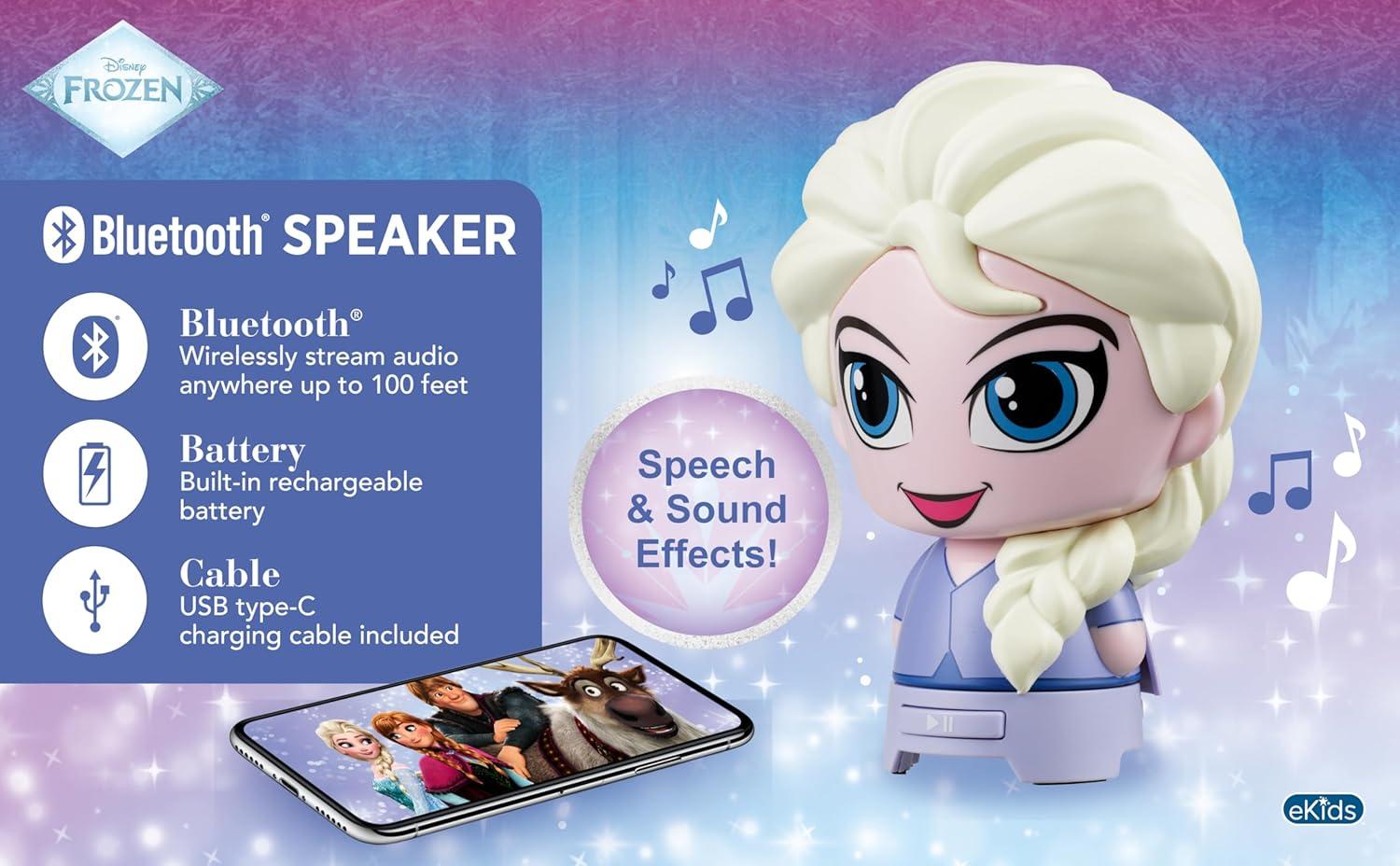 image:imageeKids Bluetooth Speaker with Rechargeable Battery Portable Wireless Speaker StitchFrozen