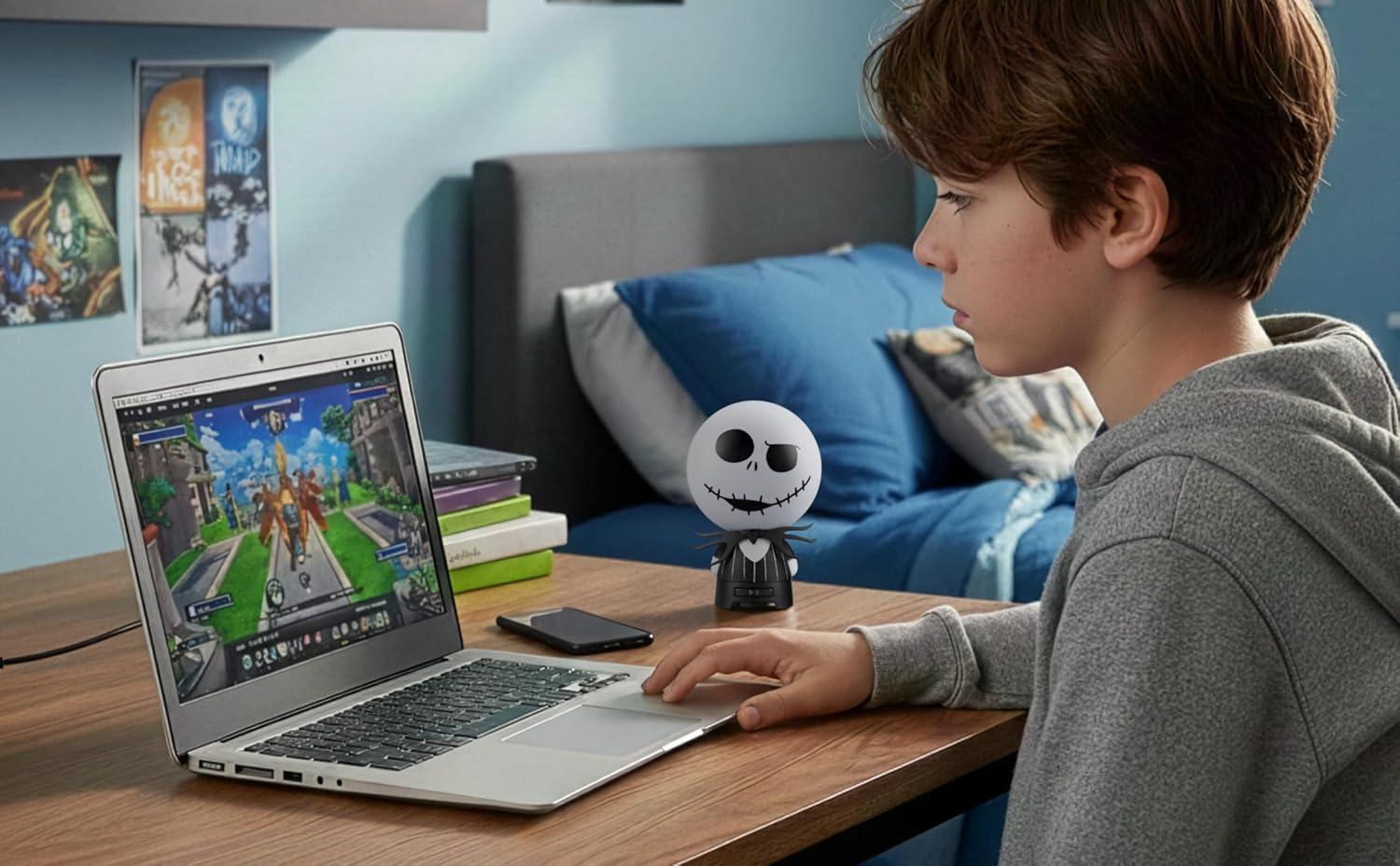 image:imageeKids Bluetooth Speaker with Rechargeable Battery Portable Wireless Speaker StitchJack Skellington