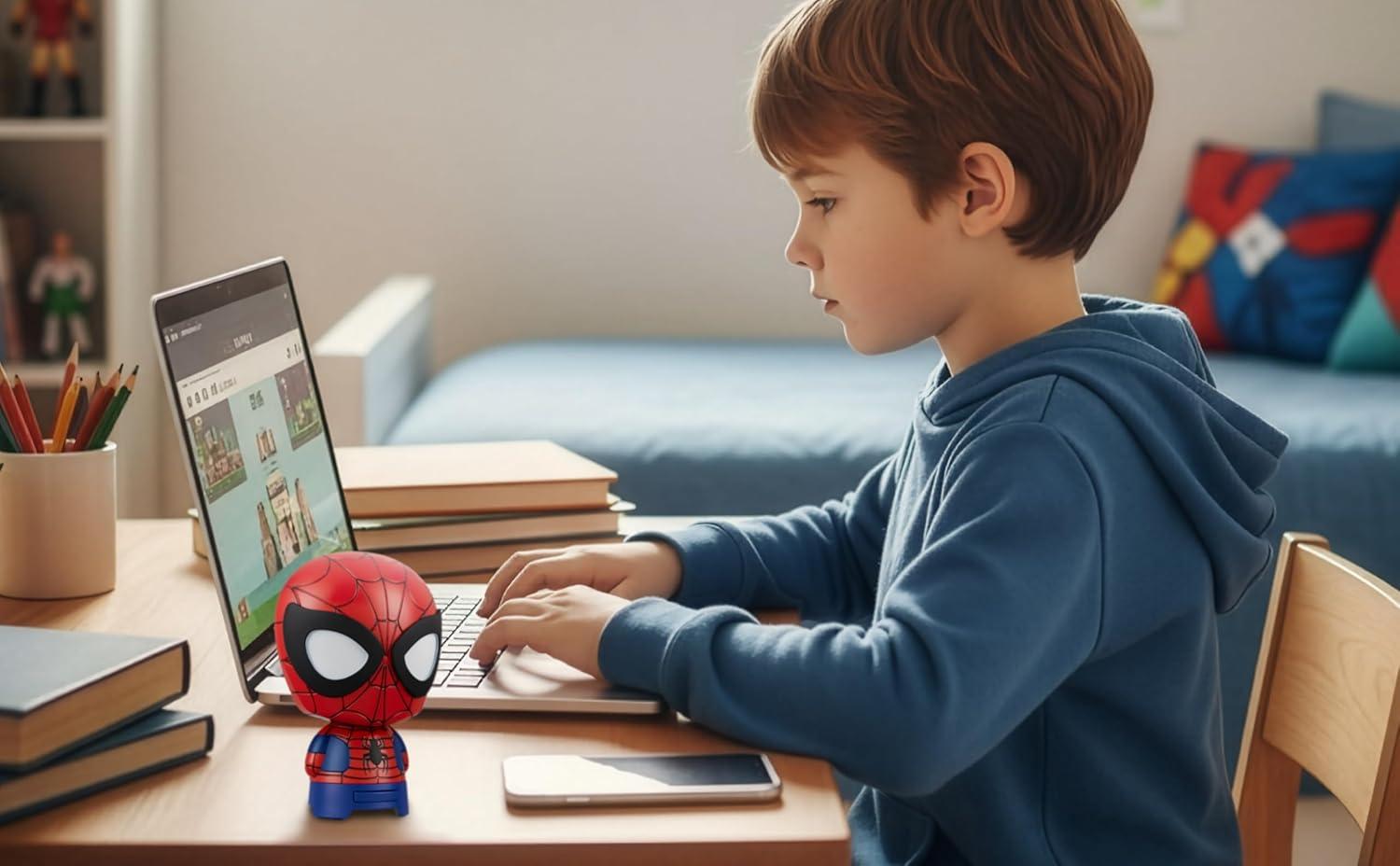 image:imageeKids Bluetooth Speaker with Rechargeable Battery Portable Wireless Speaker StitchSpiderman