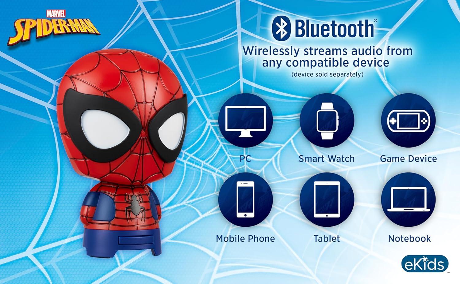 image:imageeKids Bluetooth Speaker with Rechargeable Battery Portable Wireless Speaker StitchSpiderman