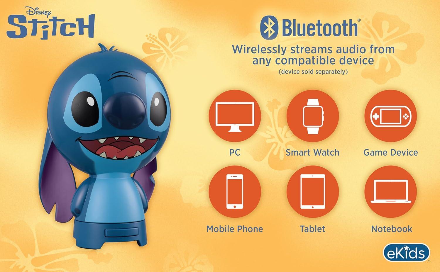 image:imageeKids Bluetooth Speaker with Rechargeable Battery Portable Wireless Speaker StitchStitch