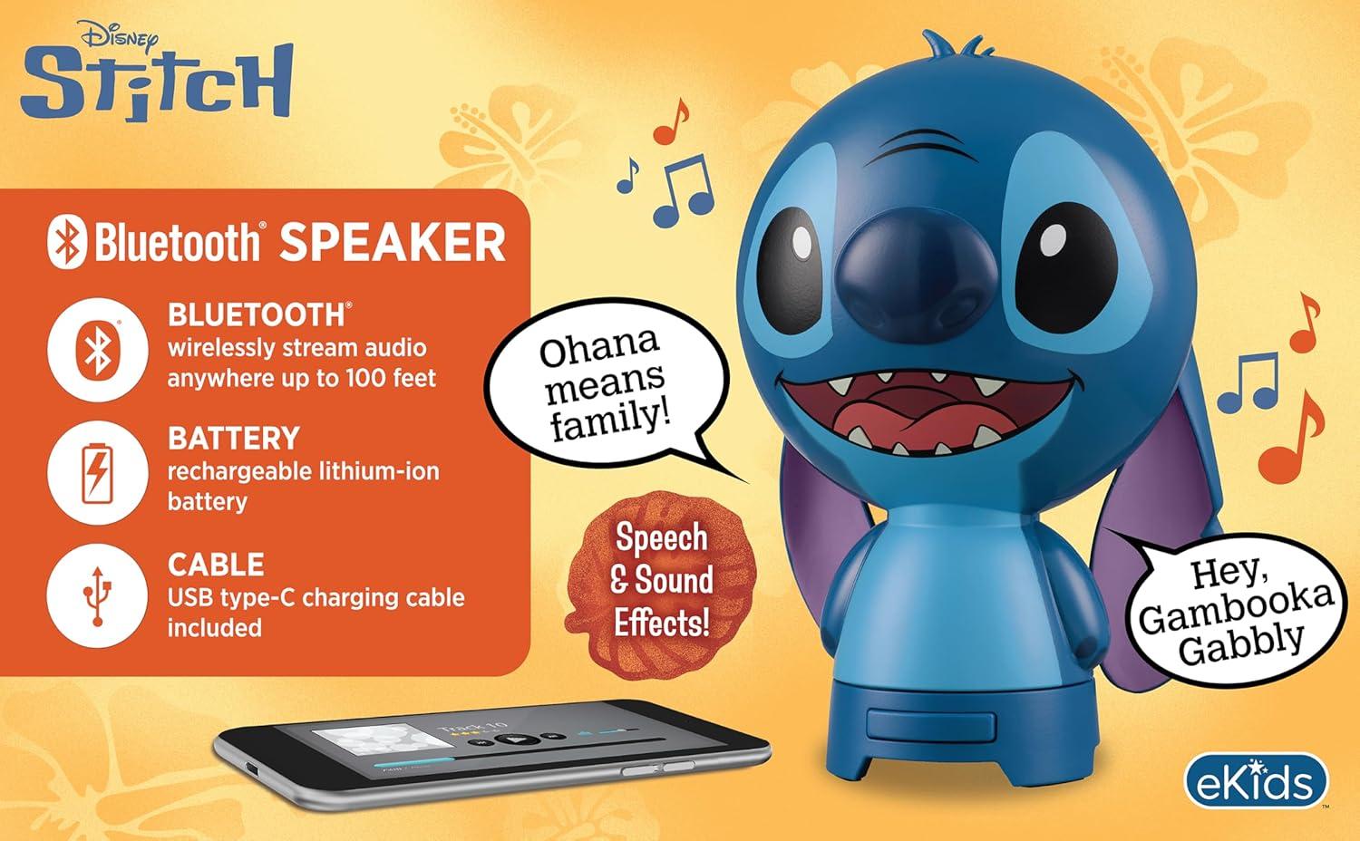 image:imageeKids Bluetooth Speaker with Rechargeable Battery Portable Wireless Speaker StitchStitch