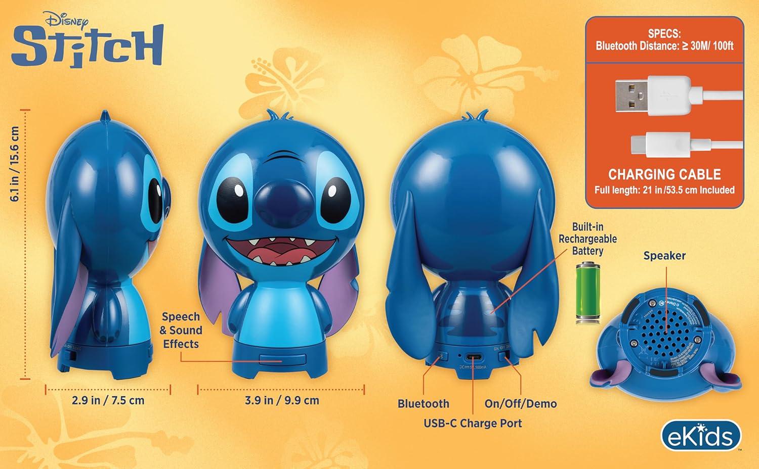 image:imageeKids Bluetooth Speaker with Rechargeable Battery Portable Wireless Speaker StitchStitch