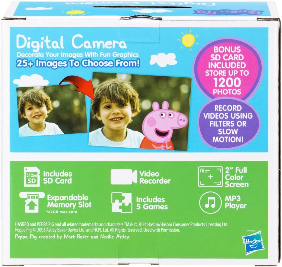 image:imageekids Peppa Pig Kids Camera with SD Card Digital Camera for Kids with Video Recording and Builtin Digital Stickers Peppa Pig Toys Make Great Stocking Stuffers for Kids