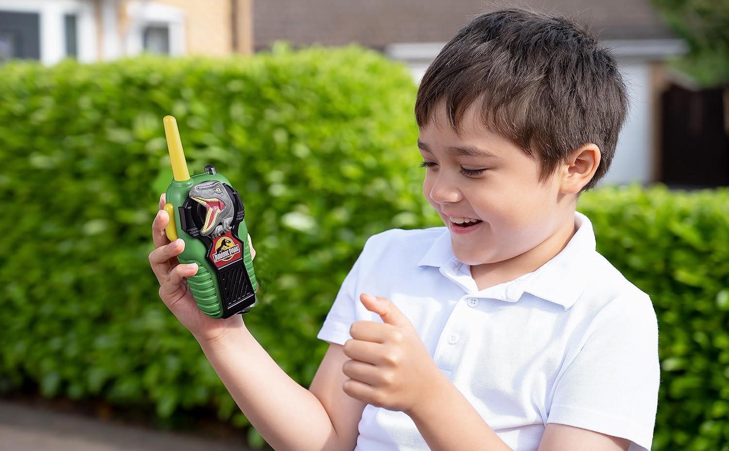 image:imageekids Jurassic Park Toy Walkie Talkies for Kids Static Free Extended Range Indoor and Outdoor Toys for Kids and Fans of Jurassic Park Toys