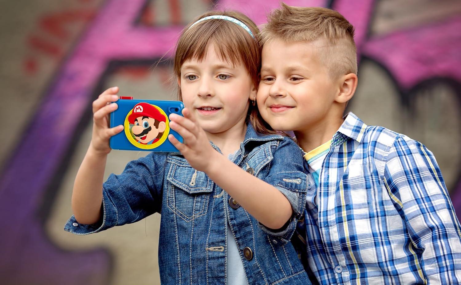 image:imageekids Super Mario Kids Camera with SD Card Digital Camera for Kids with Video Recording Builtin Digital Stickers for Fans of Mario Toys