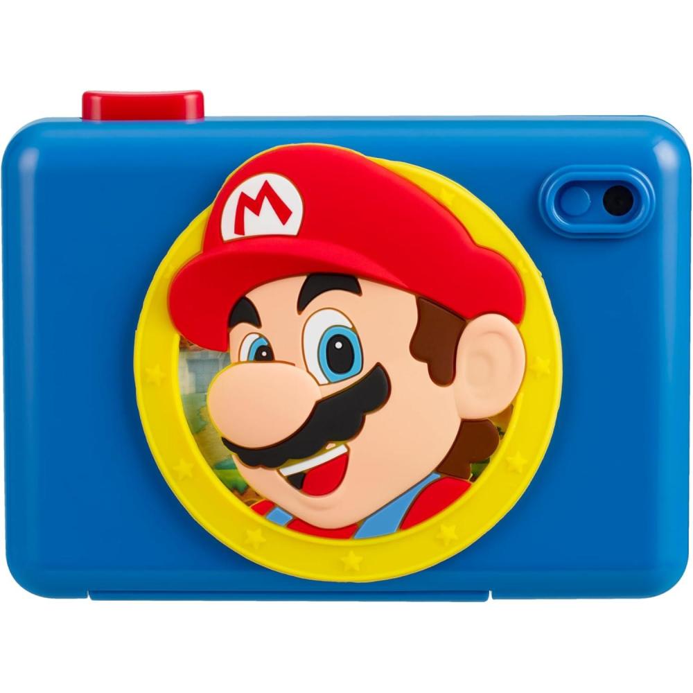 image:imageekids Super Mario Kids Camera with SD Card Digital Camera for Kids with Video Recording Builtin Digital Stickers for Fans of Mario Toys