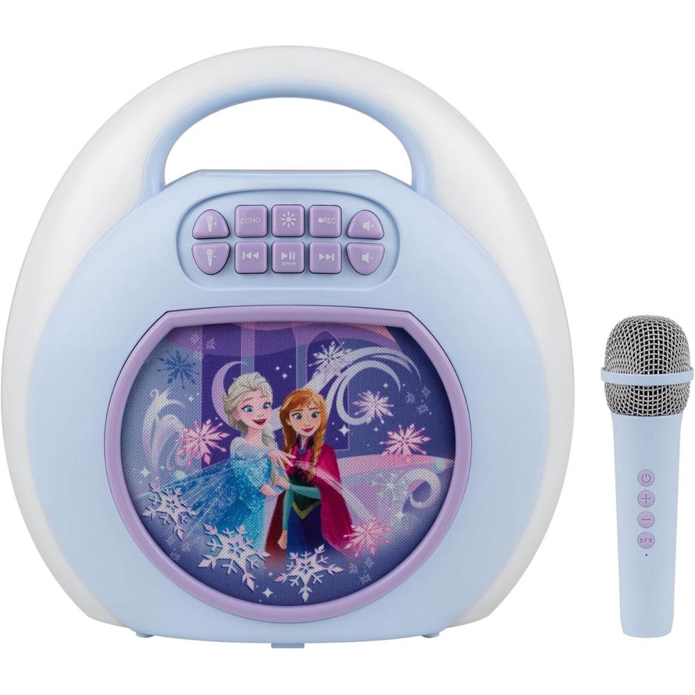 image:imageeKids Disney Frozen Karaoke Machine for Kids Bluetooth Speaker with Wireless Microphone Designed for Fans of Frozen Toys