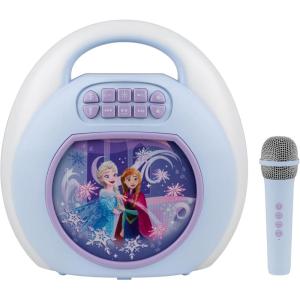 eKids Disney Frozen Karaoke Machine for Kids, Bluetooth Speaker with Wireless Microphone, Designed for Fans of Frozen Toys