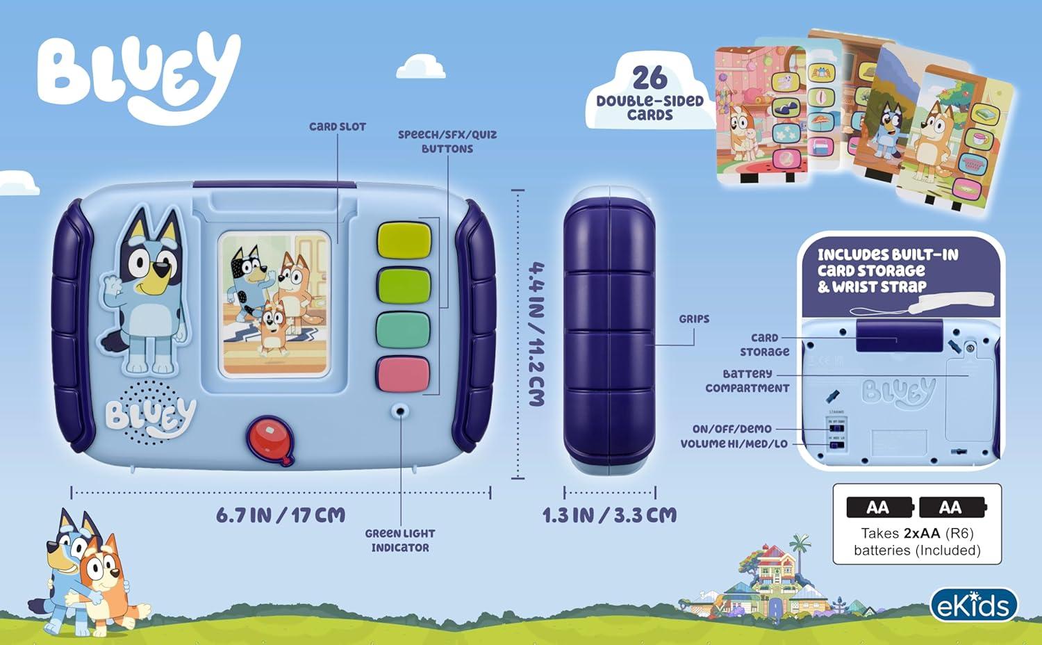 image:imageeKids Bluey Toy Ready Set Find Card Reader Includes Toddler Games for Fans of Bluey Toys