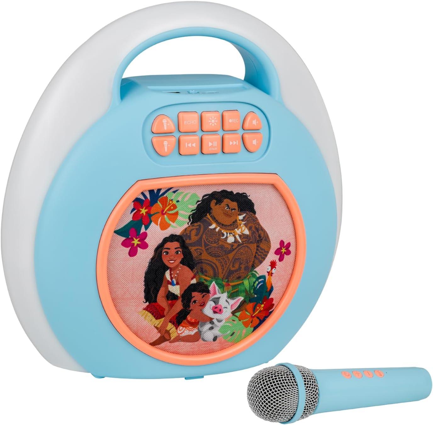image:imageeKids Moana Karaoke Machine for Kids Bluetooth Speaker with Wireless Microphone Designed for Fans of Moana Toys