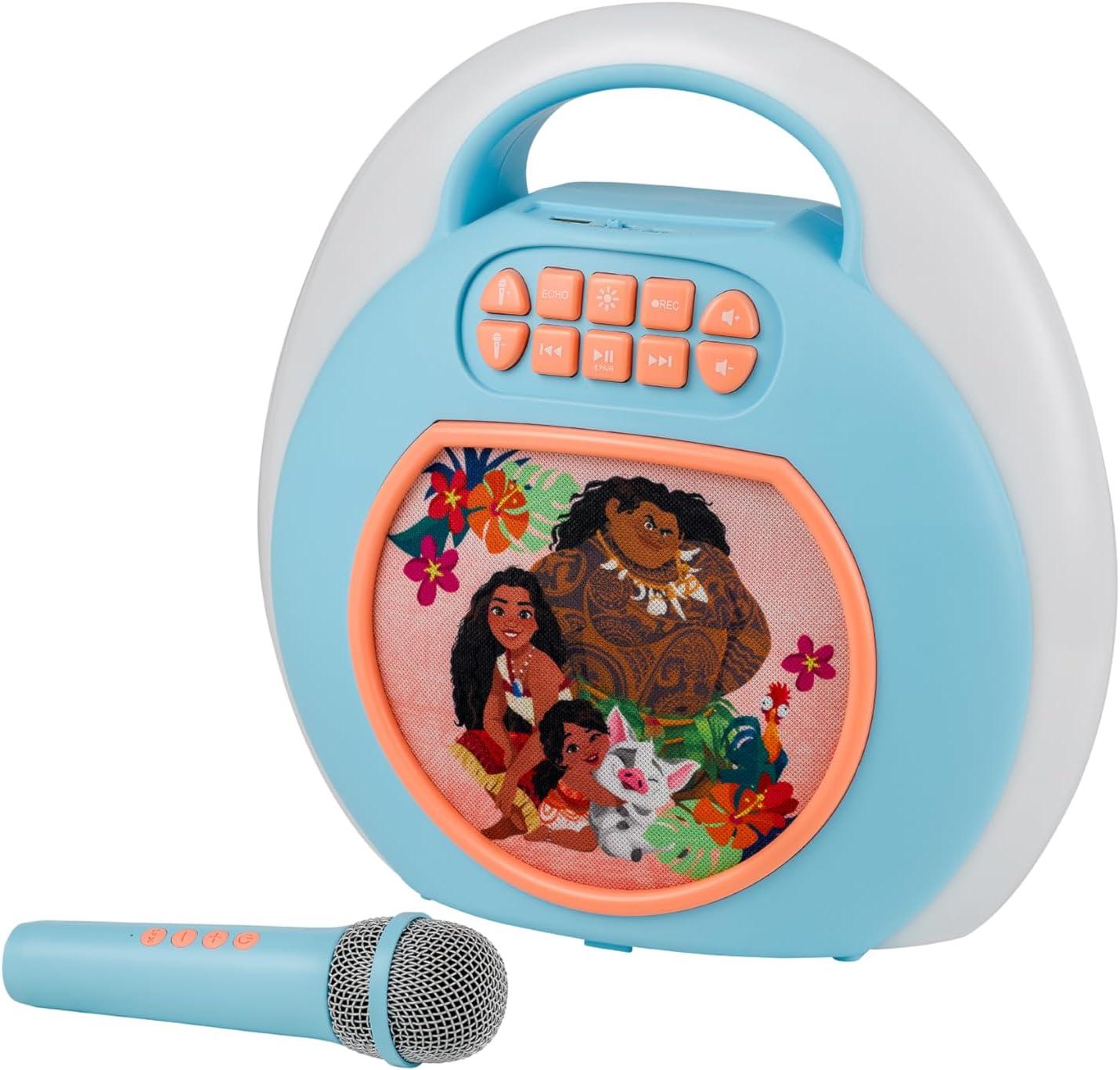 image:imageeKids Moana Karaoke Machine for Kids Bluetooth Speaker with Wireless Microphone Designed for Fans of Moana Toys