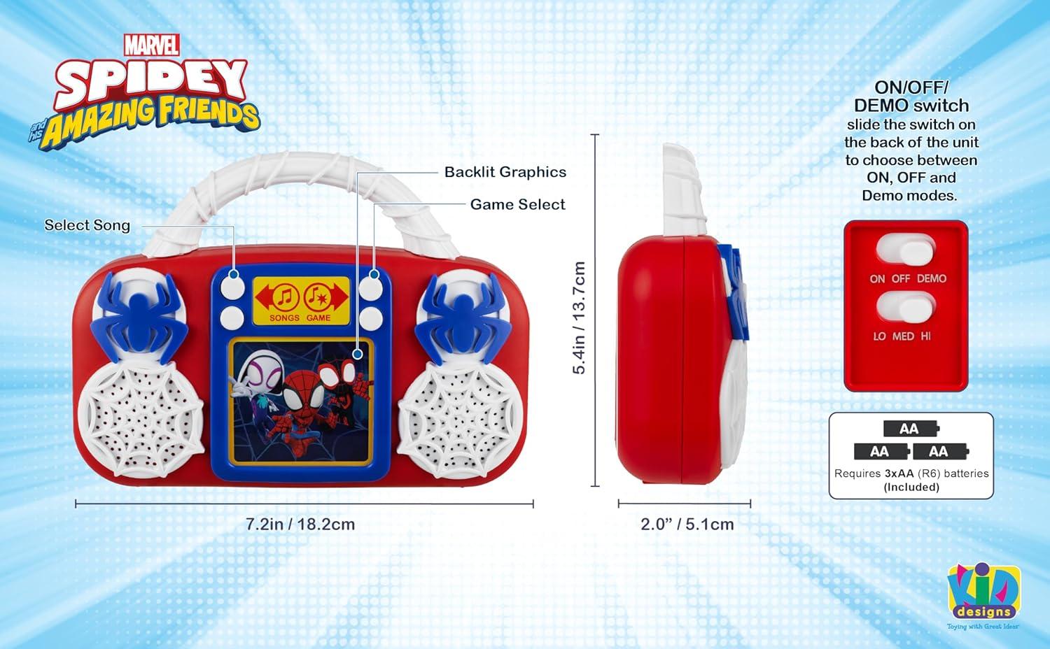 image:imageeKids Ms Rachel Toy Music Player Toddler Toy with Builtin Music and Lights Ms RachelSpidey