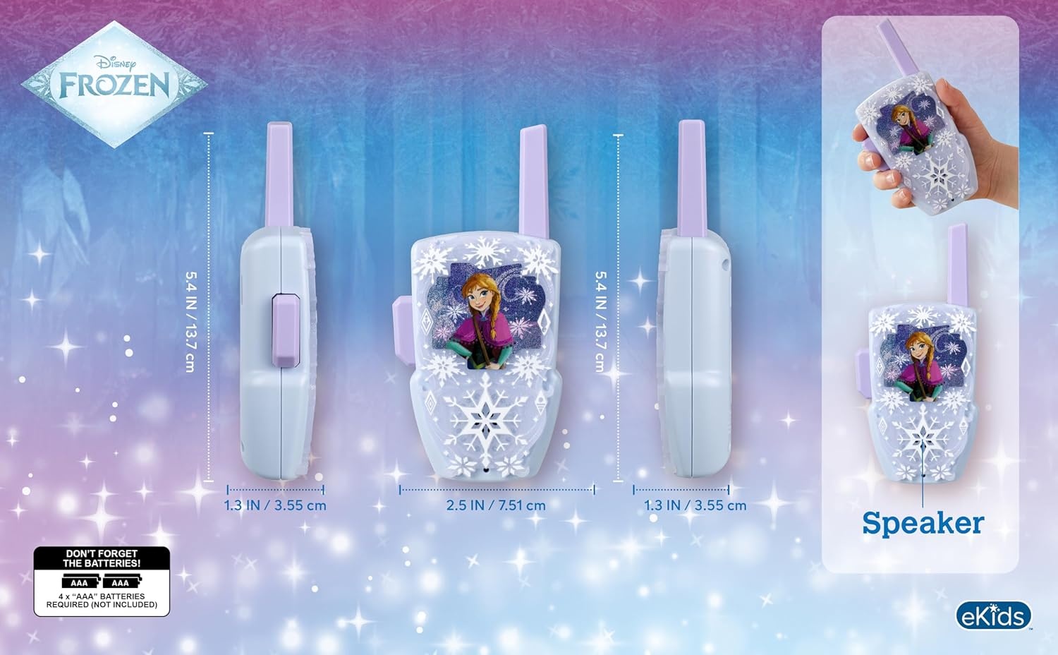 image:imageDisney Frozen Walkie Talkies for Kids Static Free and Extended Range Indoor and Outdoor Toys